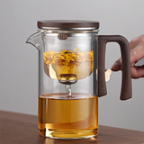 One Press Glass Infuser Tea Pot