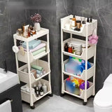 4-Layer Trolley Bookshelf & Storage Rack