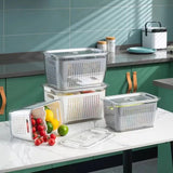 2pcs Double Layer Refrigerator Storage Box
