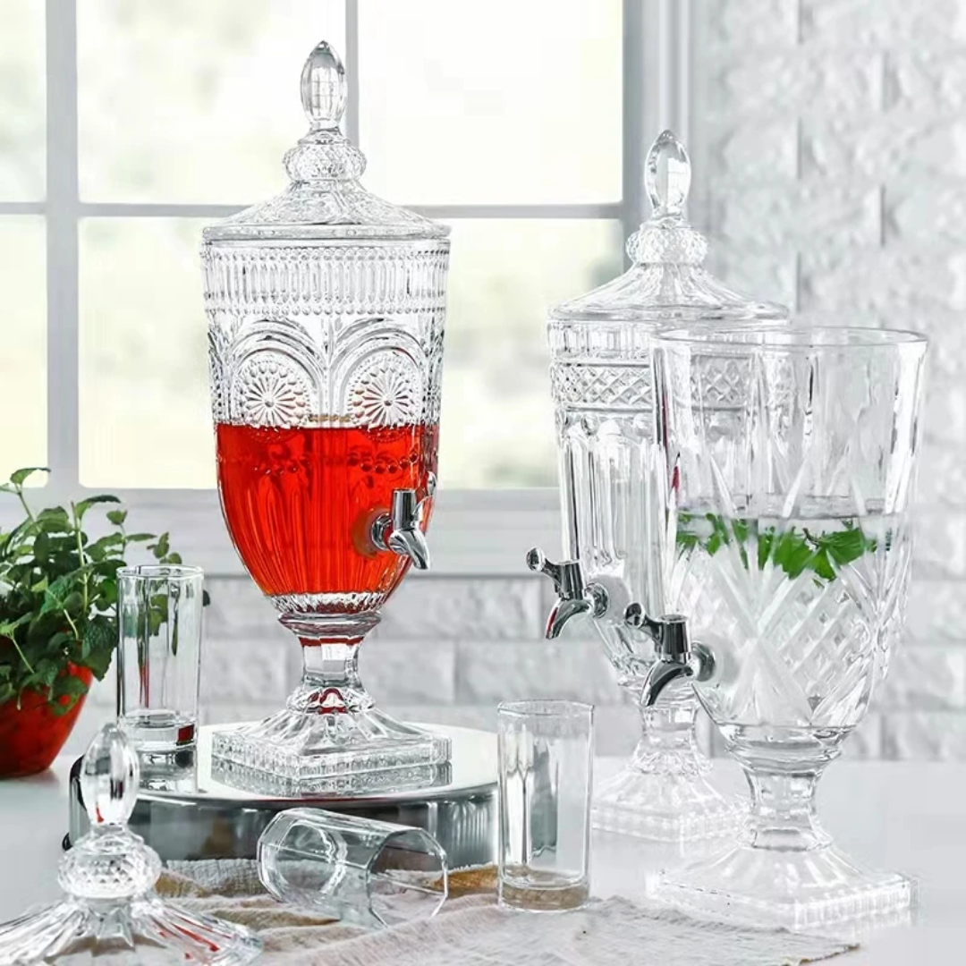 Thick Clear Glass 3L Juice Dispenser