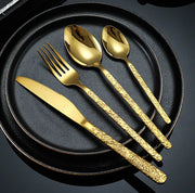 Hammered Stainless Steel Flatware Set