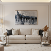 Framed Vertical Abstract Oil Painting Wall Art 80 By 120 Cm With Minimalist Contemporary Design
