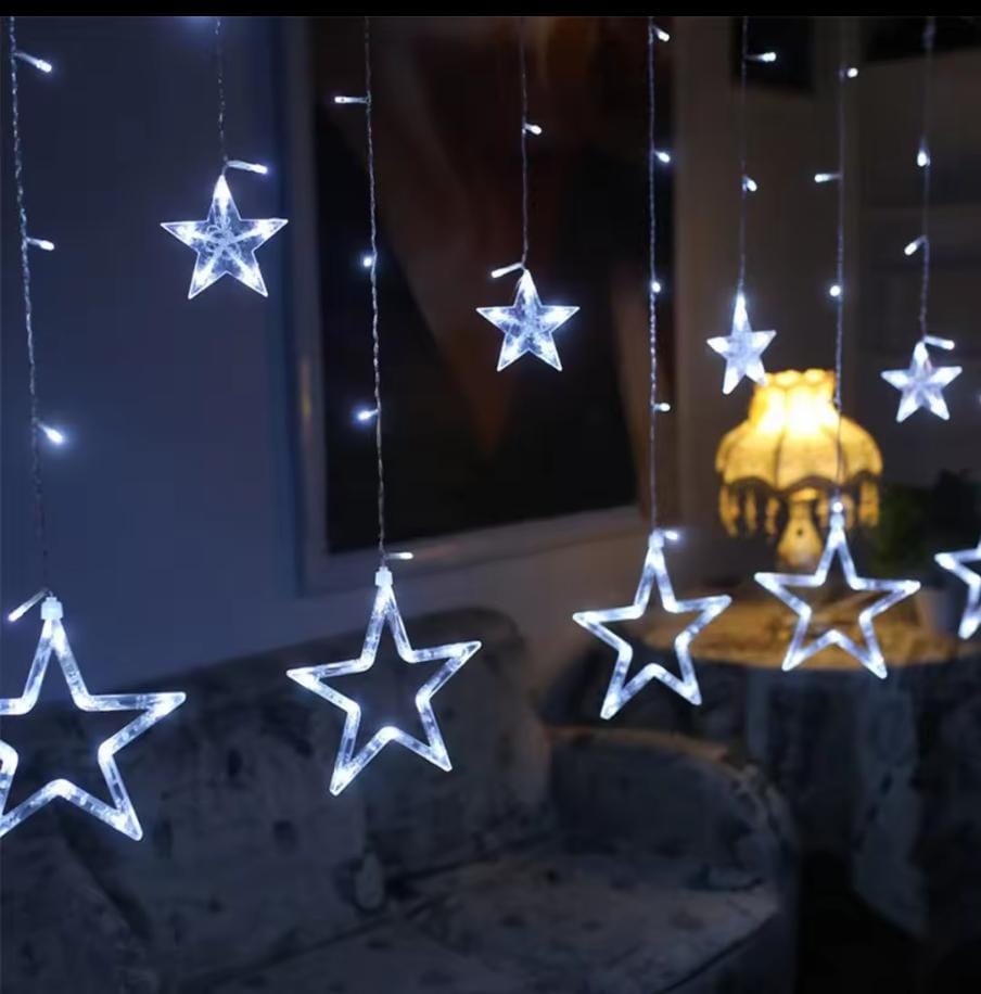 Star Curtain Light – 1 × 3 Metre Warm White Decorative Lighting