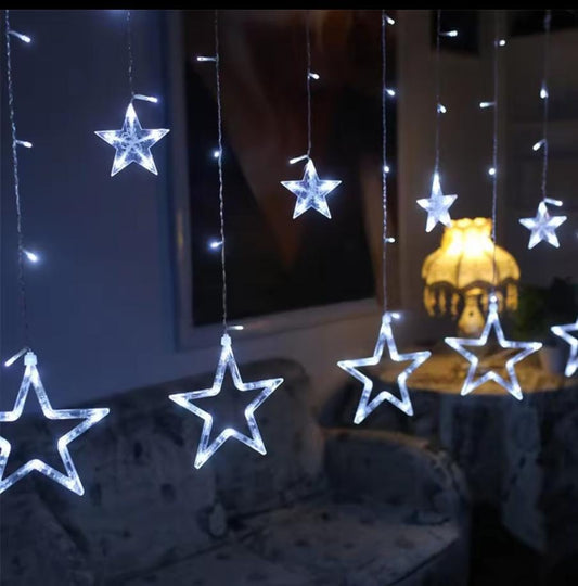 Star Curtain Light – 1 × 3 Metre Warm White Decorative Lighting