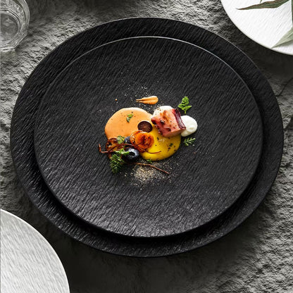 Rock Stone Texture Ceramic Steak Plate 10 Inch