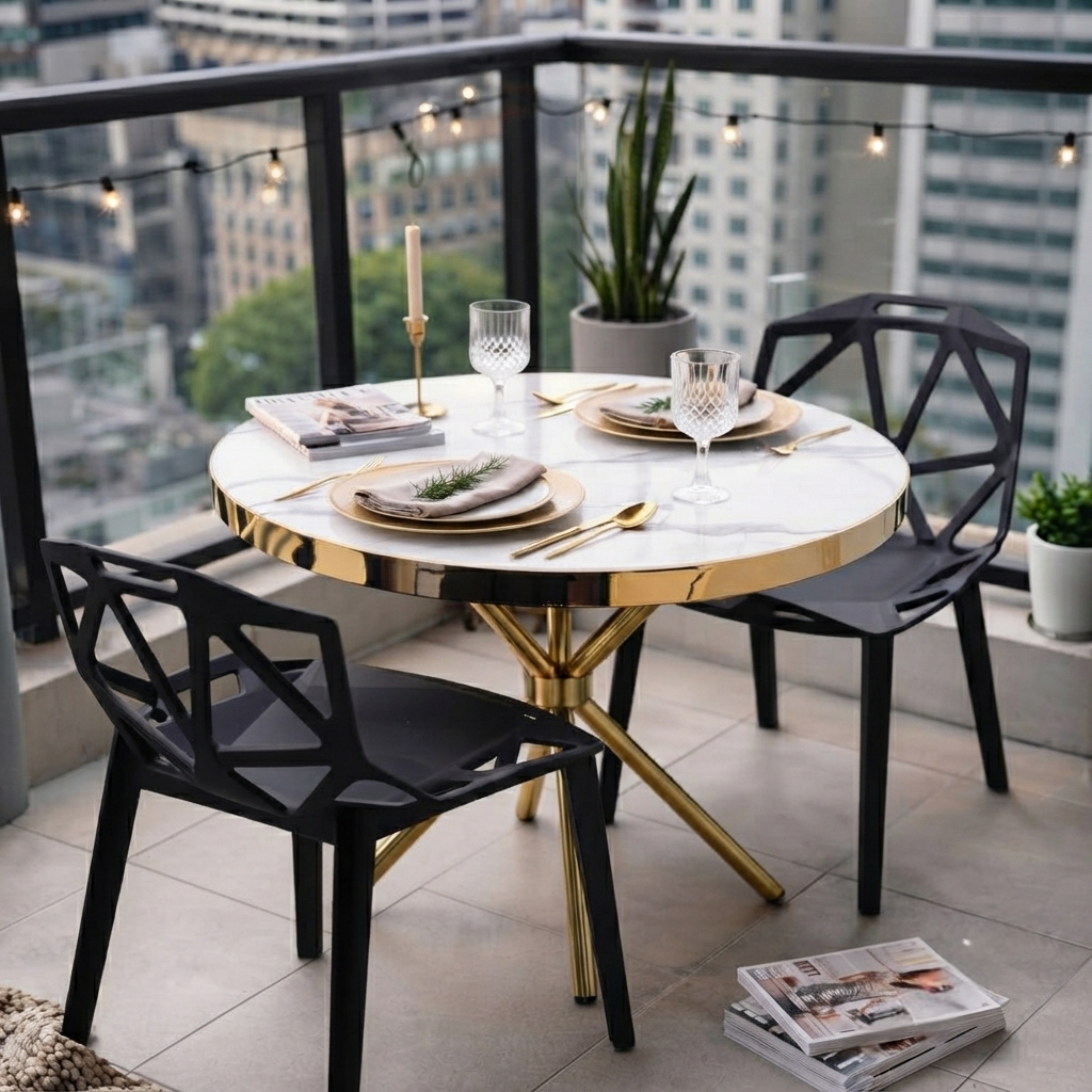 2 in 1 Round Marble Coffee Table