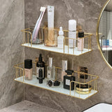 Bathroom Shelf With Marble Glass Plate