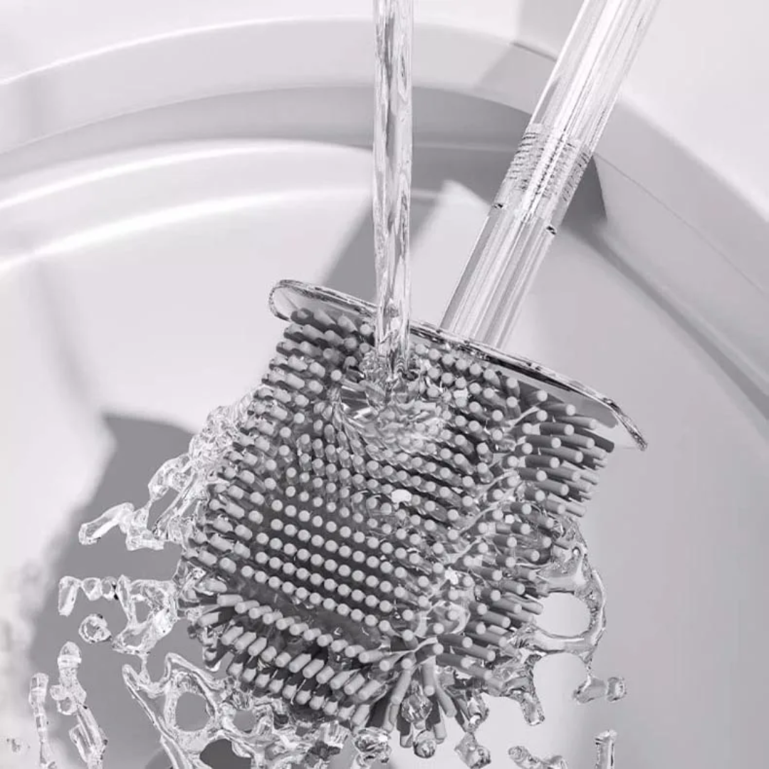 Wall Mounted Bathroom/Toilet Silicone Cleaning Brush With Holder