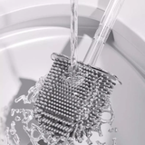 Wall Mounted Bathroom/Toilet Silicone Cleaning Brush With Holder