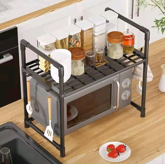 Double layer metallic microwave organizer in black and white