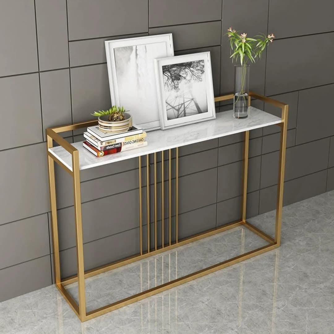 Minimalist decorative console side table with simple modern design and 80 cm length for entryway or living room décor