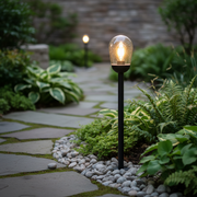 Aluminium Garden Light with Clear Speckled Glass LL 504P-1015-BK
