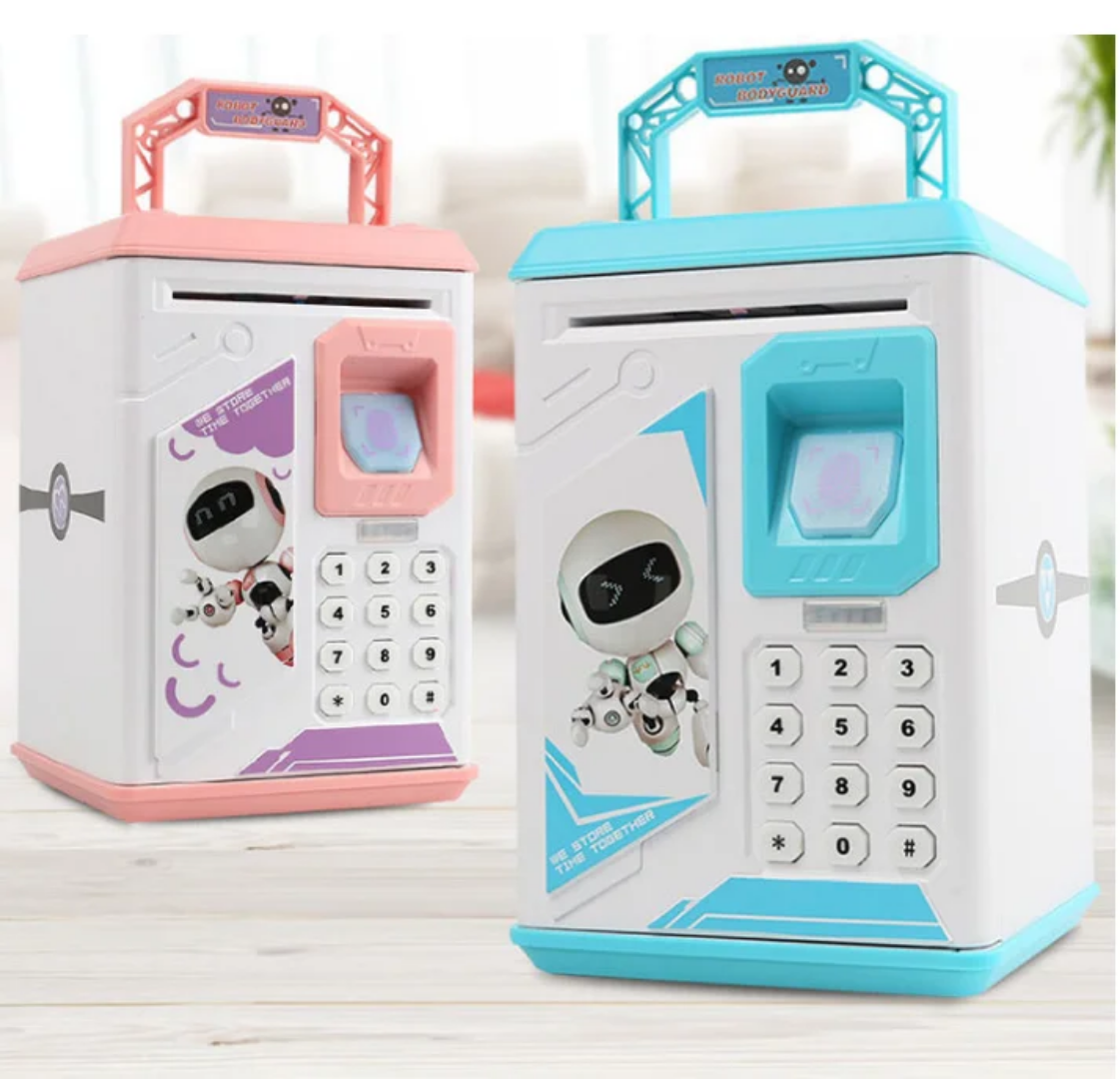 robot-shaped savings bank for kids and parents