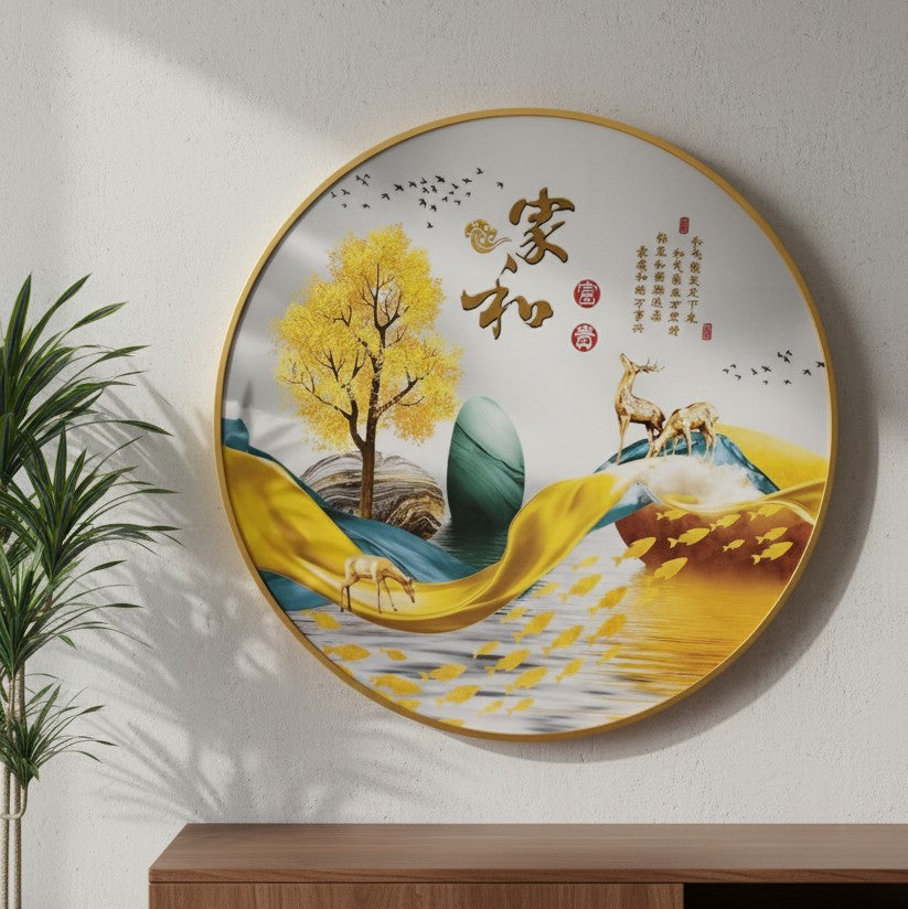 Circular Crystal Porcelain Wall Hanging