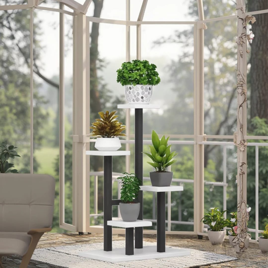 Multi Layer Wooden Floral Display Rack Plant Stand Organizer