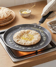 Gemelli Colllection nonstick griddle frying pan 30cm stainless steel cookware black modern frying pan even heat distribution pancake egg meat grill pan kitchen cooking utensil