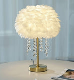 Nordic Feather Crystal Table Lamp