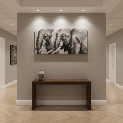 Elephants Oil Painting (140 × 70 × 3.5 cm)