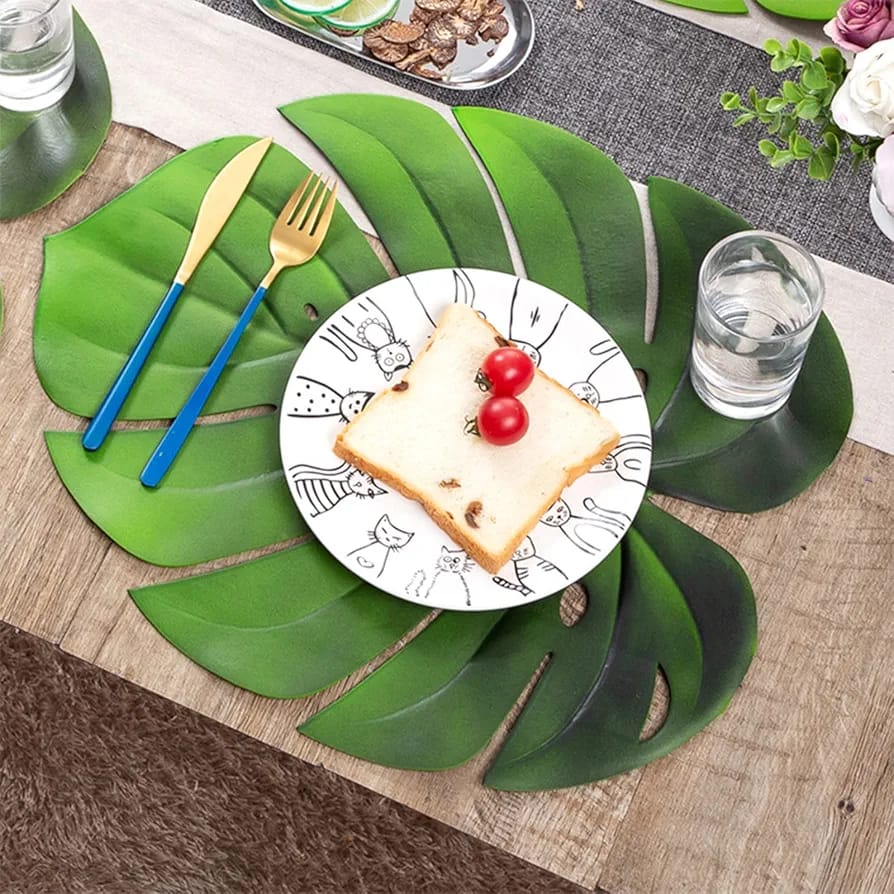 4Pc Leafy Green Table Mats Set