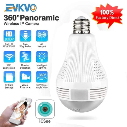 360 WiFi Nanny Camera – Light Bulb Security Camera