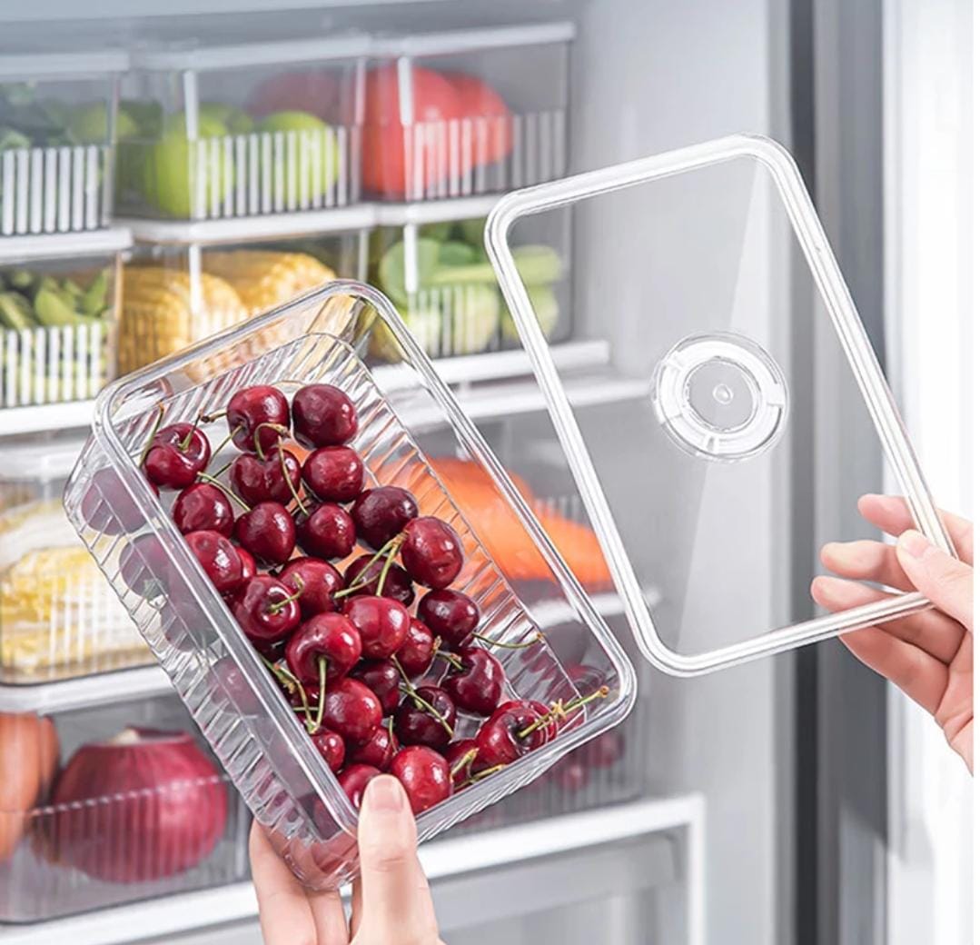 2Pcs Clear Acrylic Fridge Storage Containers