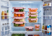 Gemelli Colllection 10pc food grade glass lunch box set airtight meal prep containers microwave oven dishwasher safe glass storage boxes 1040ml 410ml reusable kitchen lunch containers blue pink green leak proof glass food storage set