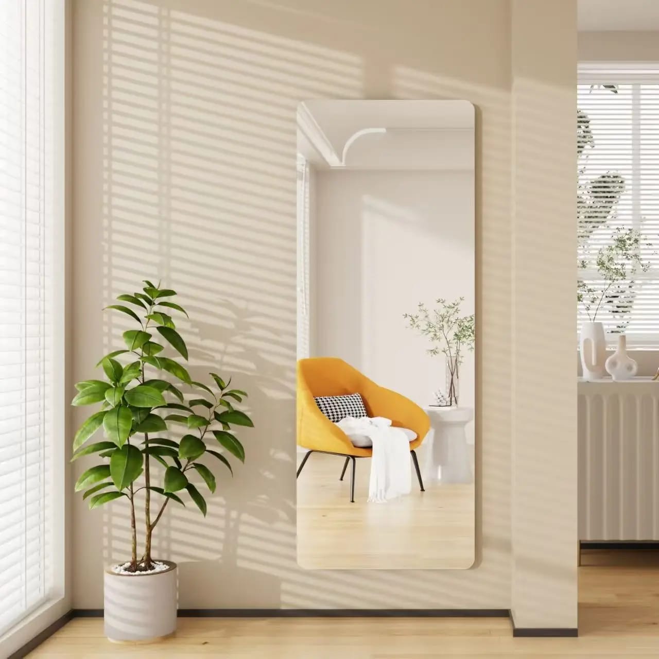 Unbreakable Acrylic Self Adhesive Mirror 120 × 40 cm