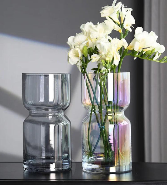 Modern dark glass vase 35cm