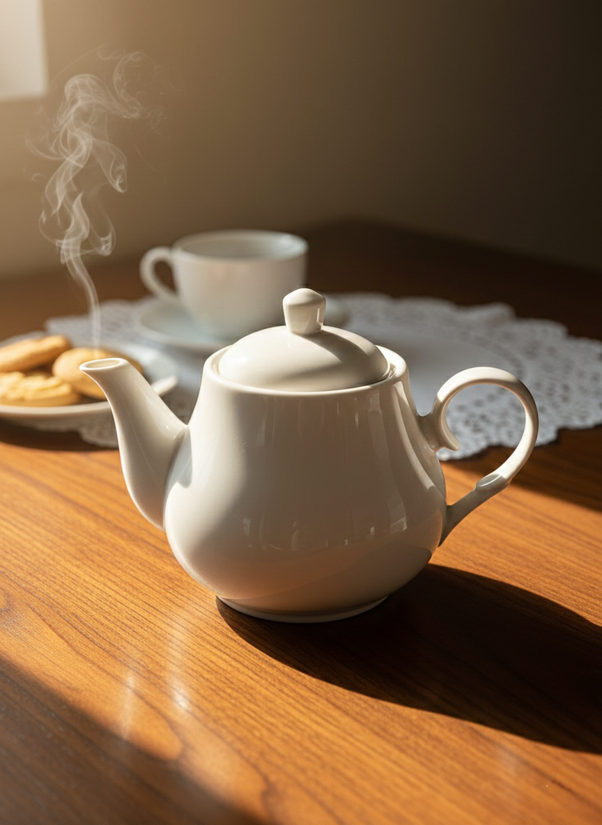 1-litre Ceramic tea pot for brewing and serving hot beverages.