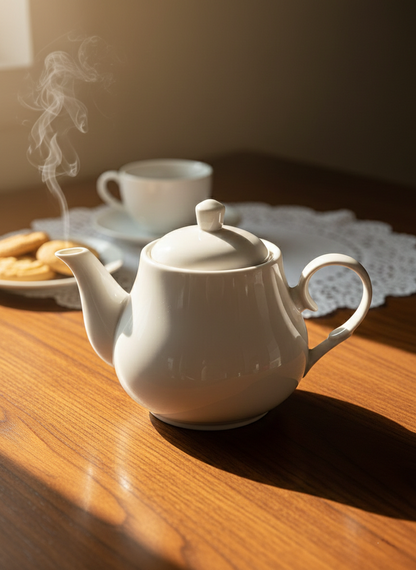 1-litre Ceramic tea pot for brewing and serving hot beverages.