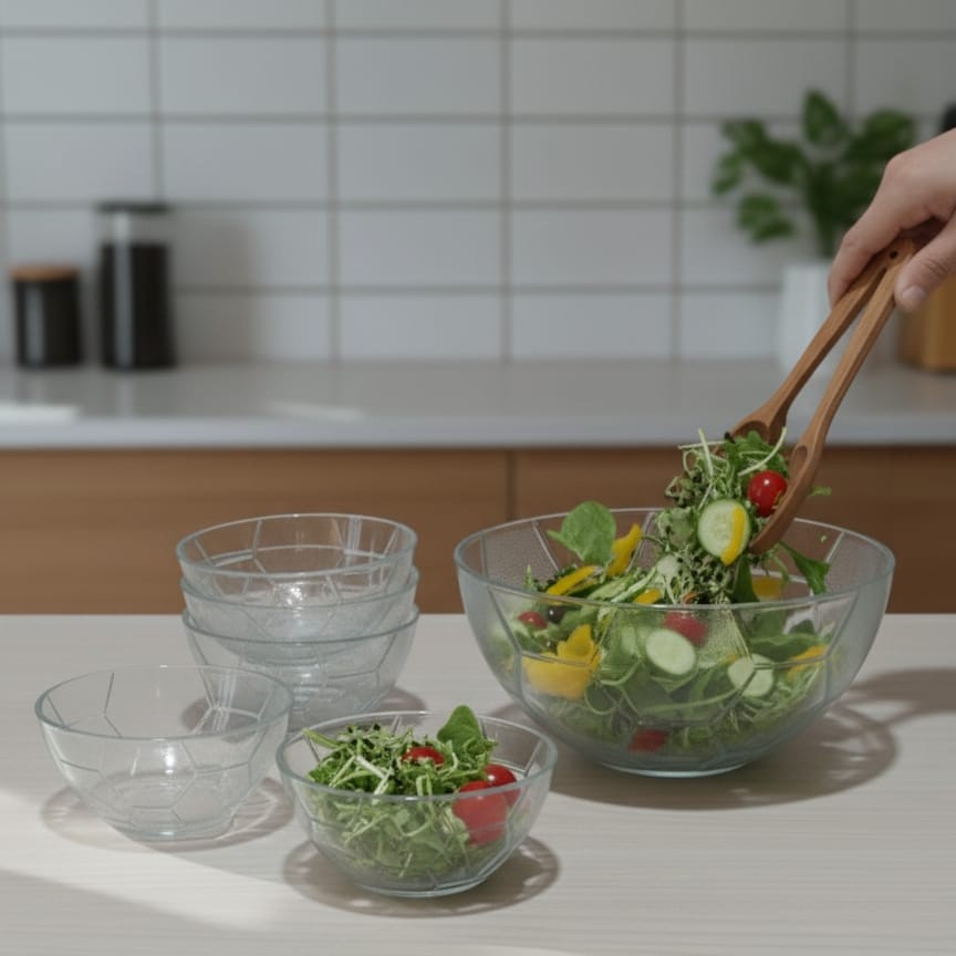 Costa Football Pattern Glass Bowl Set