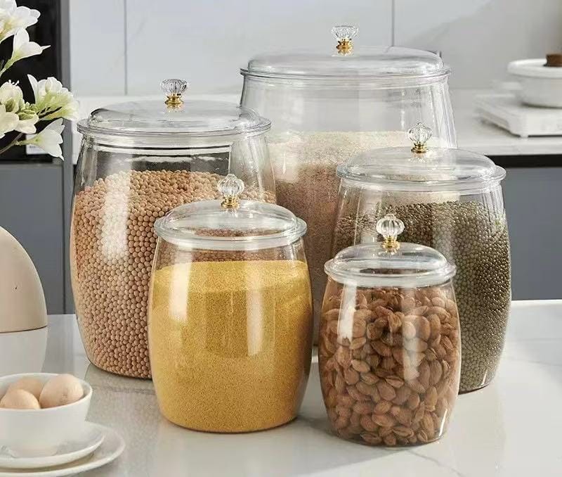 5 Piece Acrylic Airtight Cereal Storage Container Set
