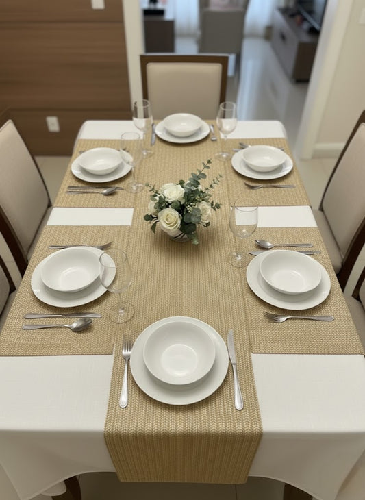 5Pcs Tablemats Nordic Rectangle Woven