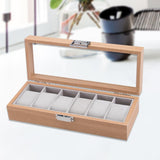 6-Slot Wooden Watch Organizer