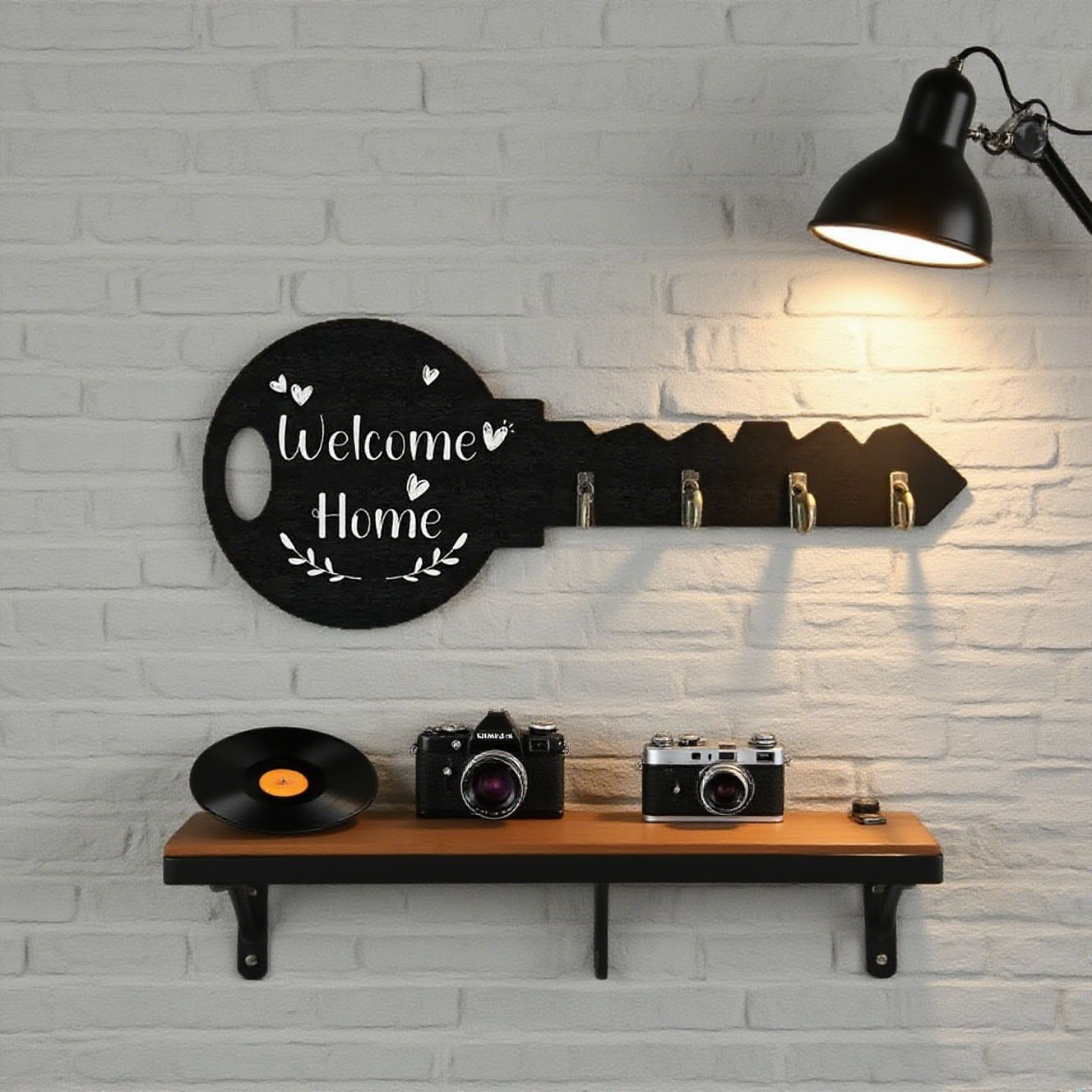 Wall-Mounted Wooden Key Organizer