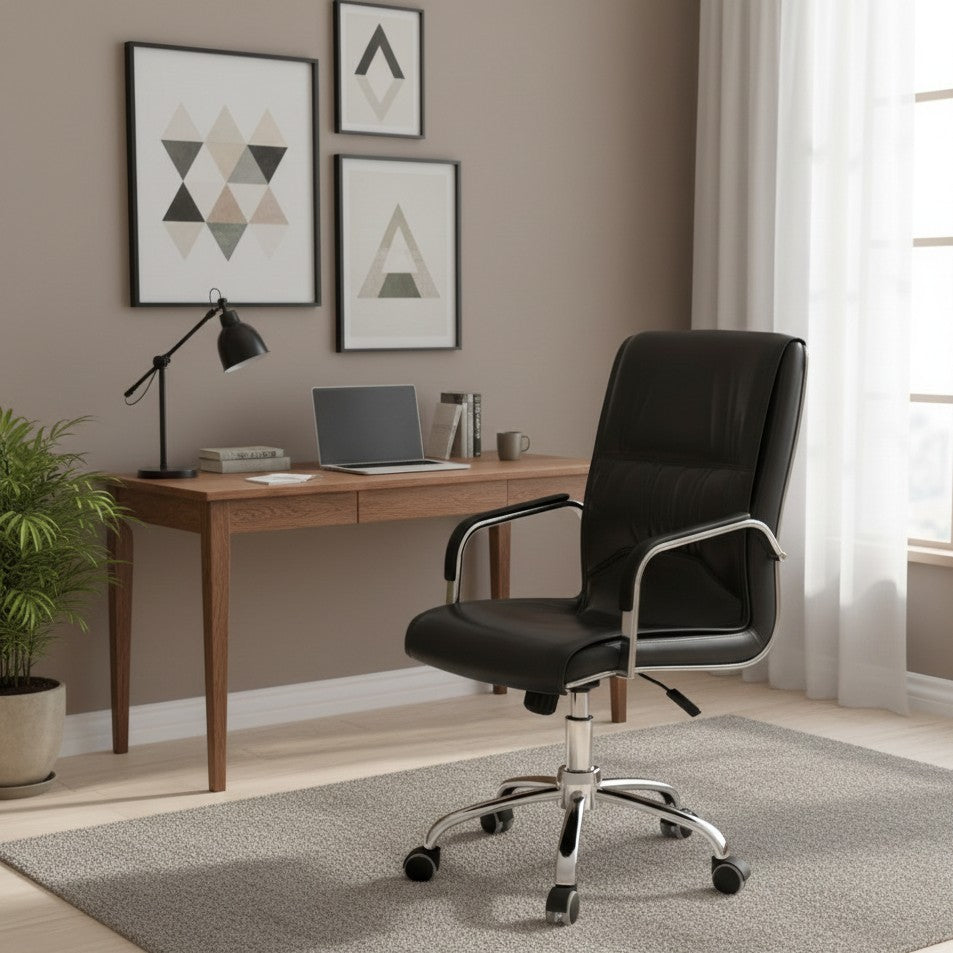 Medium Back Leather Office Chair