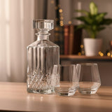 Chalice Decanter With 2-Piece Hexagonal Glass Set