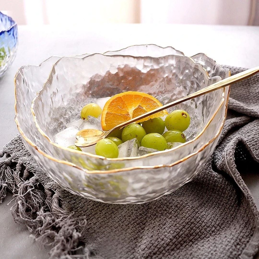 3pcs Glass Salad And Fruit Bowl Set