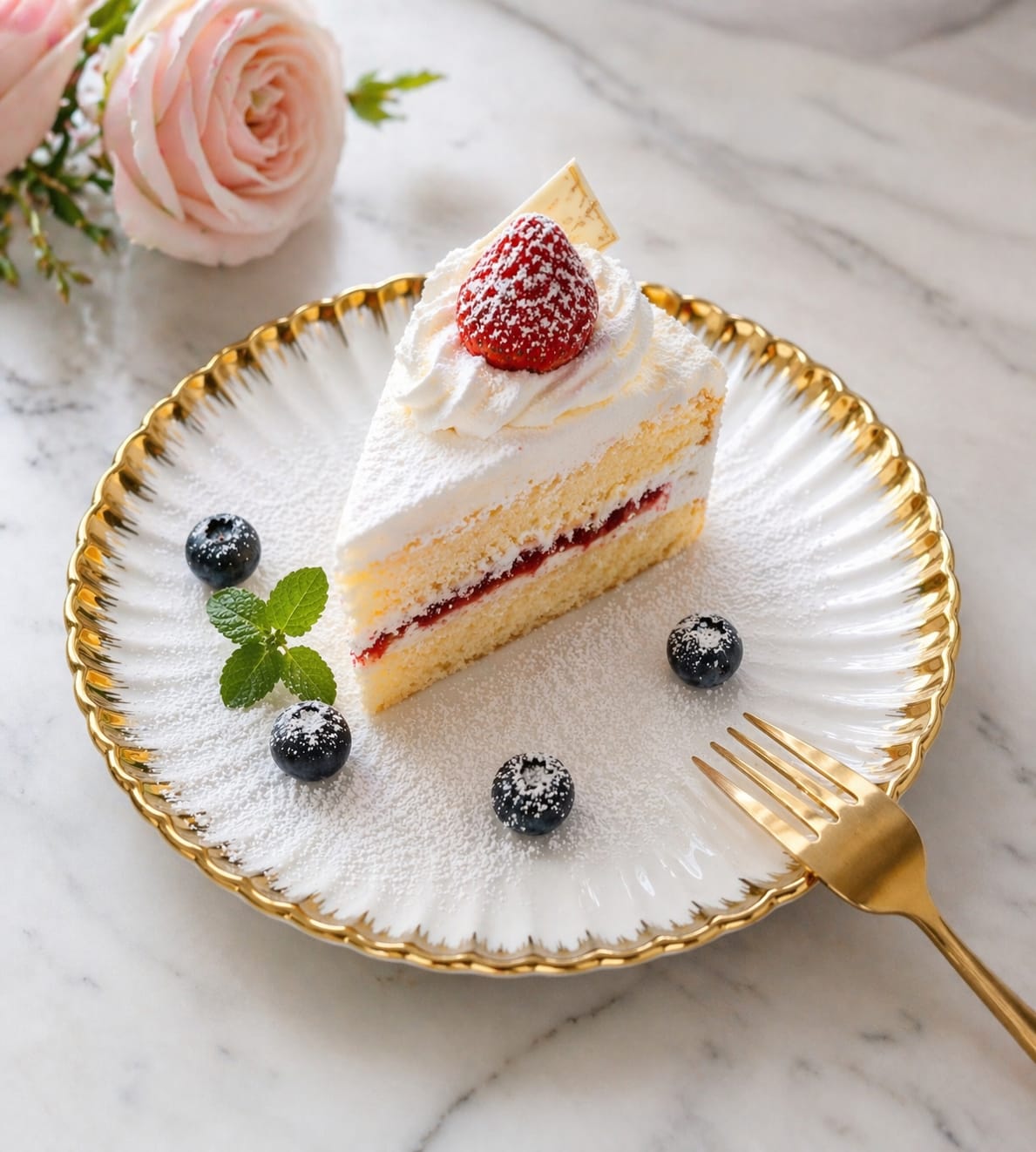 Porcelain Shell Saucer – 6 Inch With Gold Rim
