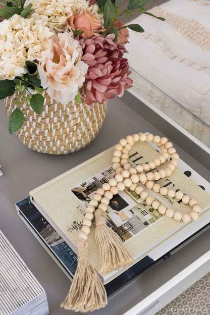 1 meter decorative beads garland styled on a table for home décor