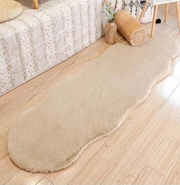 Soft Rabbit Fur Carpet Irregular Shape