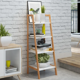4-Tier Ladder Shelf – Wooden Storage Rack