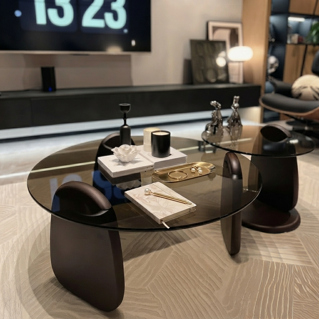 Nesting Coffee Tables with Black or White Metal Base