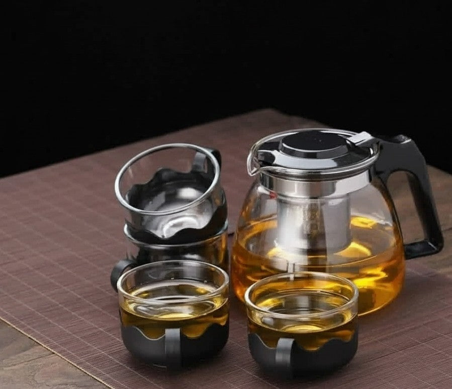 5Pc Heat-Resistant Glass Infuser Tea Set