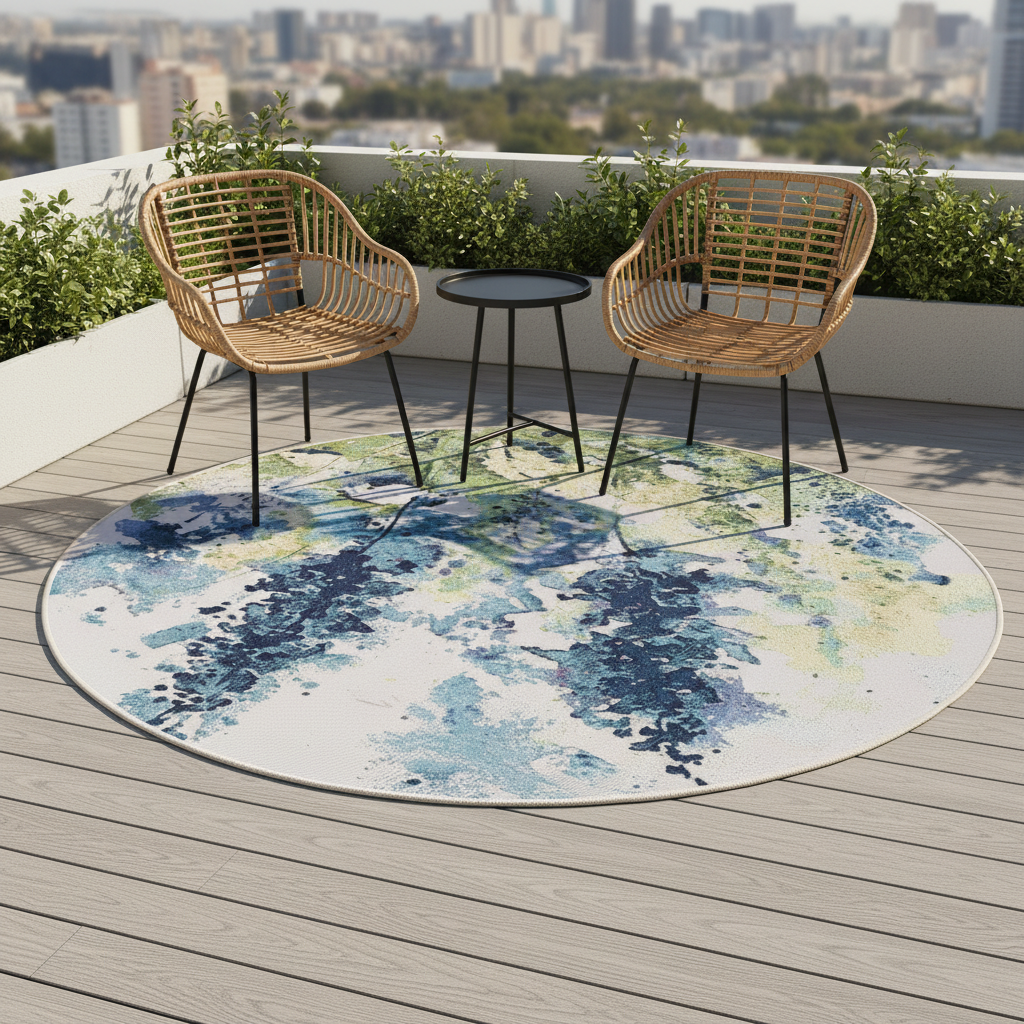 Round Outdoor Polypropylene Rug