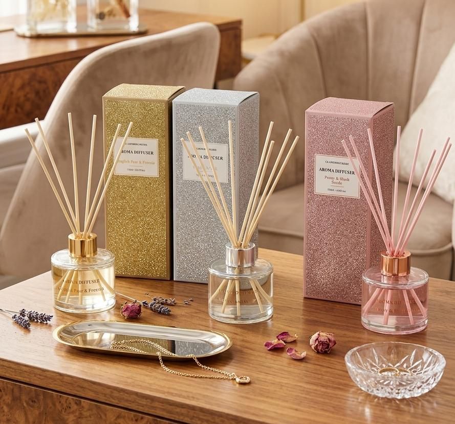 Decorative aroma diffuser set 120ml for fresh scent and elegant home interior ambiance