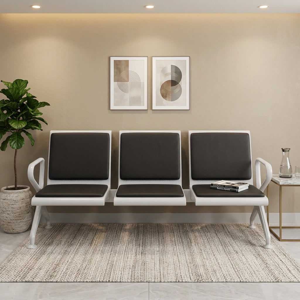 Heavy-Duty 3-Link Padded Waiting Bench with Connected Seats for Office, Hospital and Reception Waiting Areas available in Nairobi, Kenya