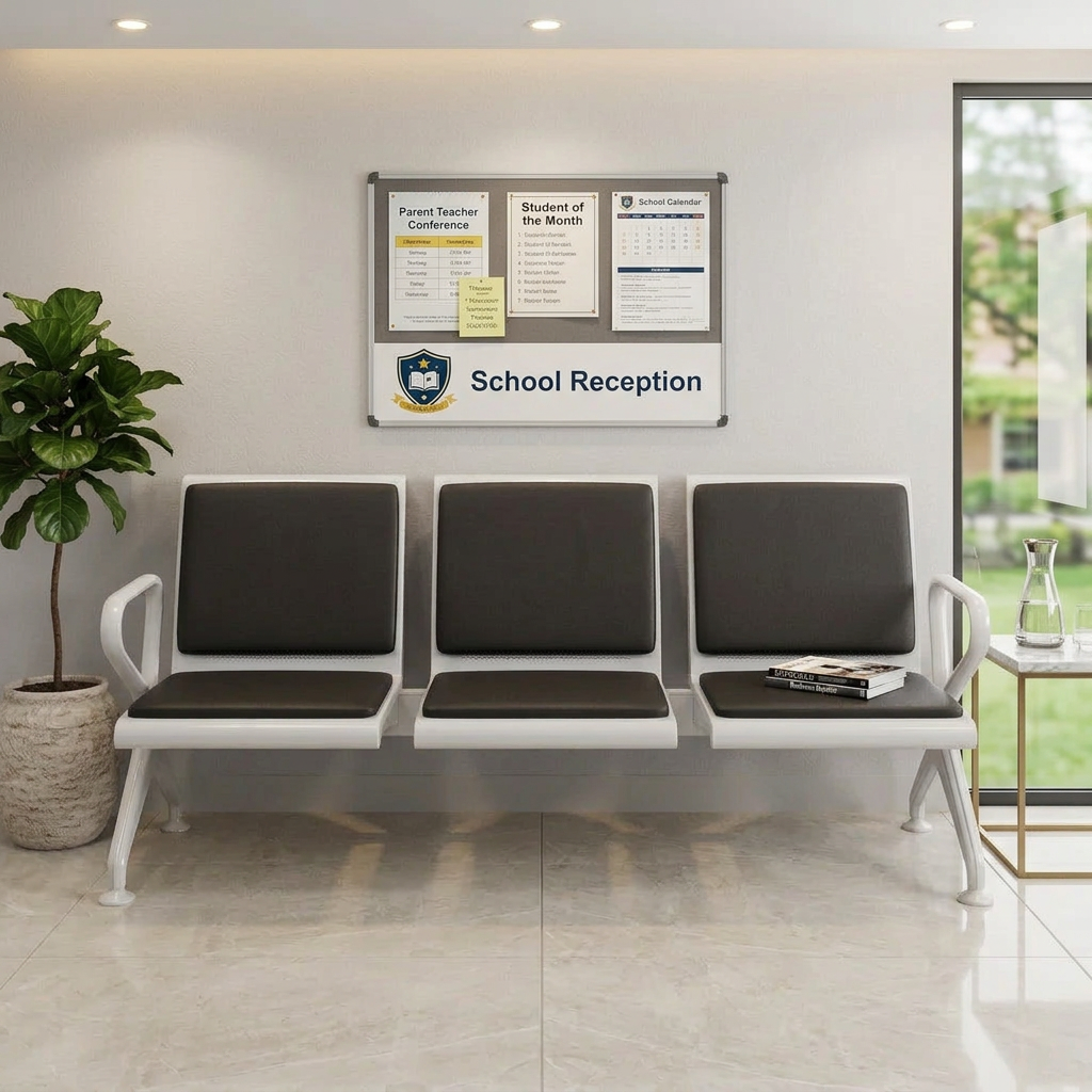 Heavy-Duty 3-Link Padded Waiting Bench