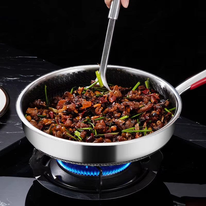 Non-Stick Honeycomb Stainless Steel Frying Pan