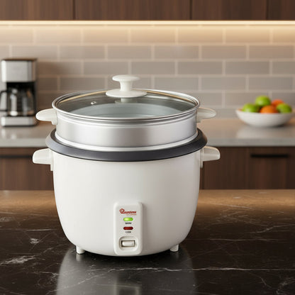 Ramtons Rice Cooker + Steamer 1.8 Litres White – RM/289